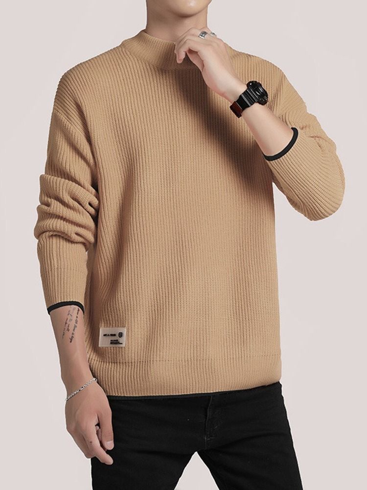 Männer Farbblock Standard Pullover Loose