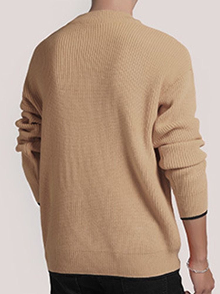 Männer Farbblock Standard Pullover Loose