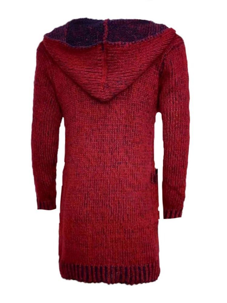 Mit Kapuze Mittellanger Lässiger Hornknopf-herrenpullover