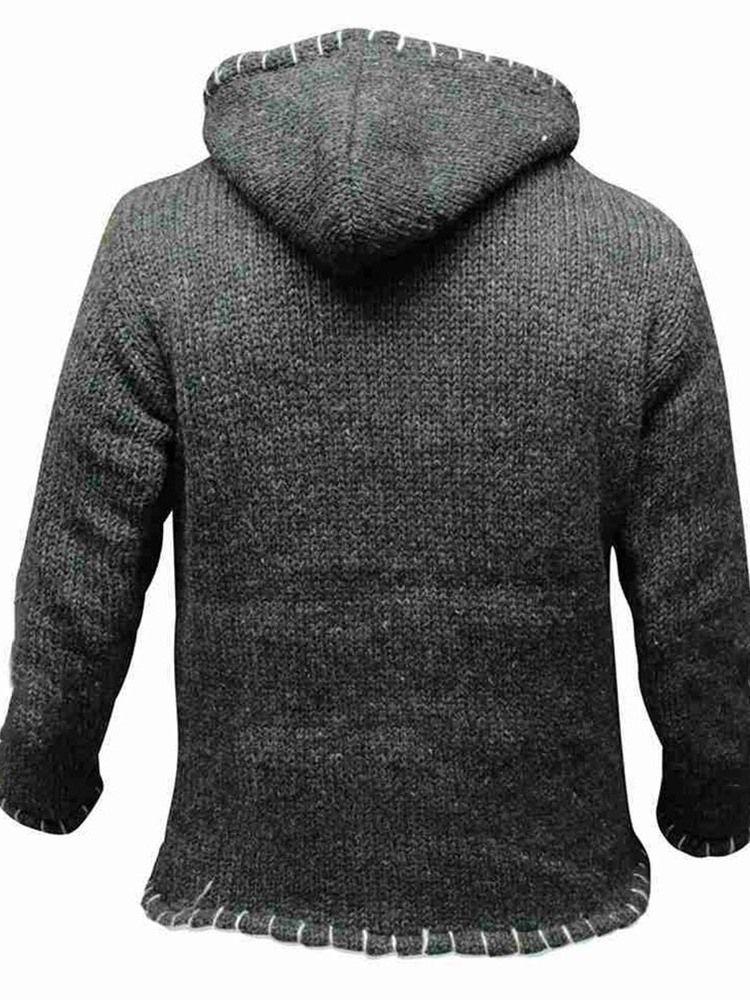 Normaler Europäischer Gerader Pullover Mit Kapuze Und Farbblock Für Herren