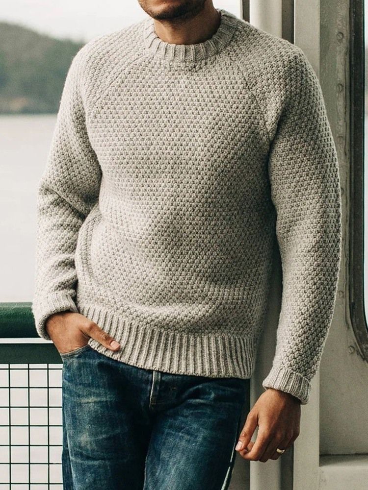 Normaler Schlichter Schmaler Herbstpullover Für Herren