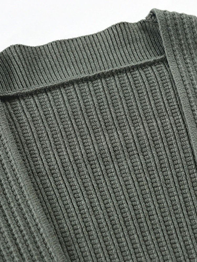 Plain Pocket V-ausschnitt Lässiger Einreihiger Herrenpullover