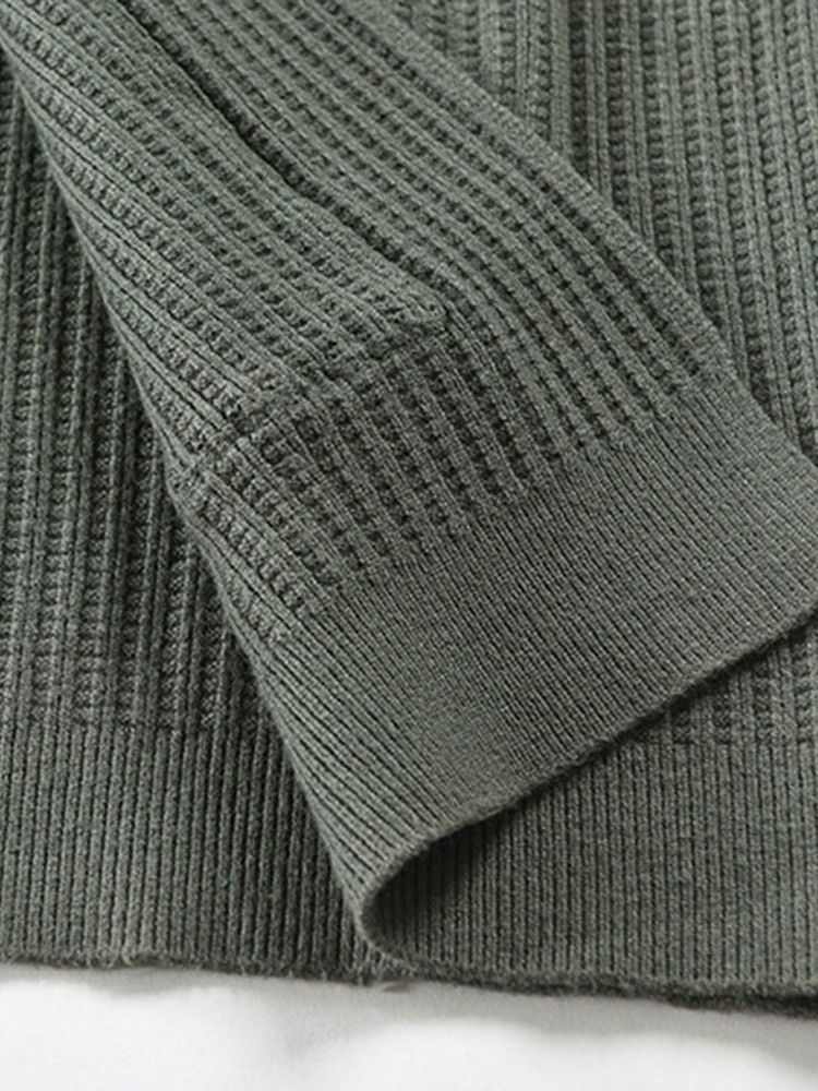 Plain Pocket V-ausschnitt Lässiger Einreihiger Herrenpullover