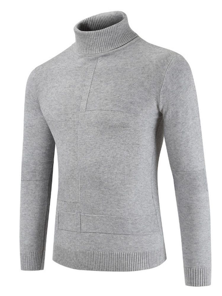 Plain Rollkragen Herren Casual Pullover Pullover