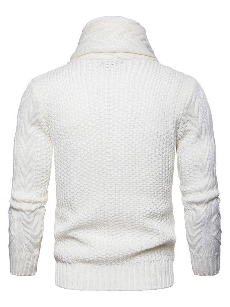 Plain Schalkragen Herren Knopf Casual Pullover