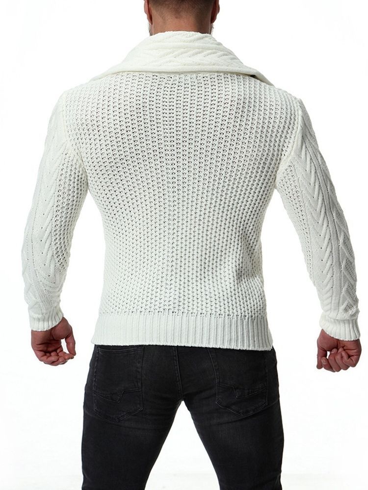 Plain Schalkragen Herren Knopf Casual Pullover