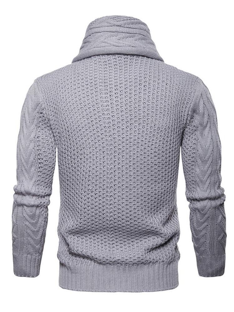 Plain Schalkragen Herren Knopf Casual Pullover