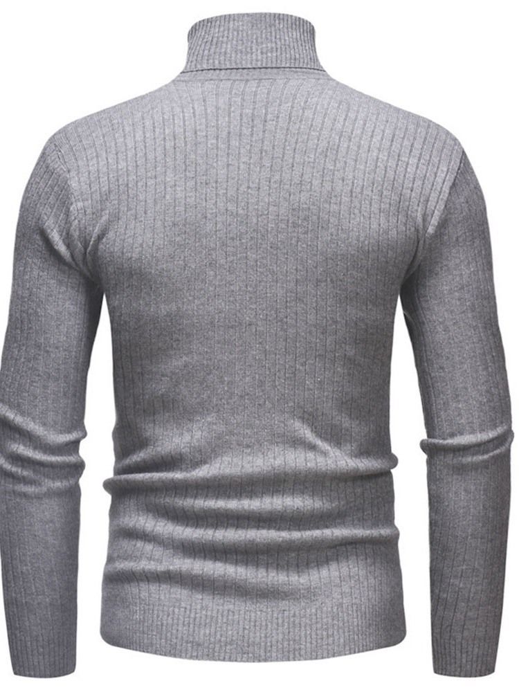 Plain Standard Rollkragen Casual Herren Slim Pullover