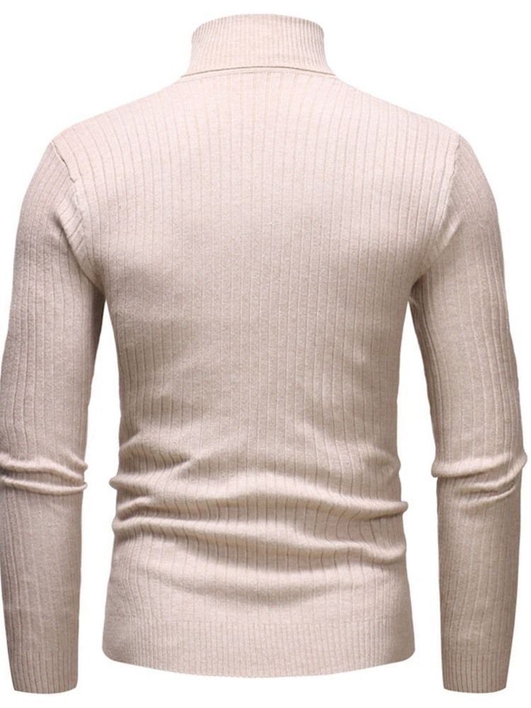 Plain Standard Rollkragen Casual Herren Slim Pullover