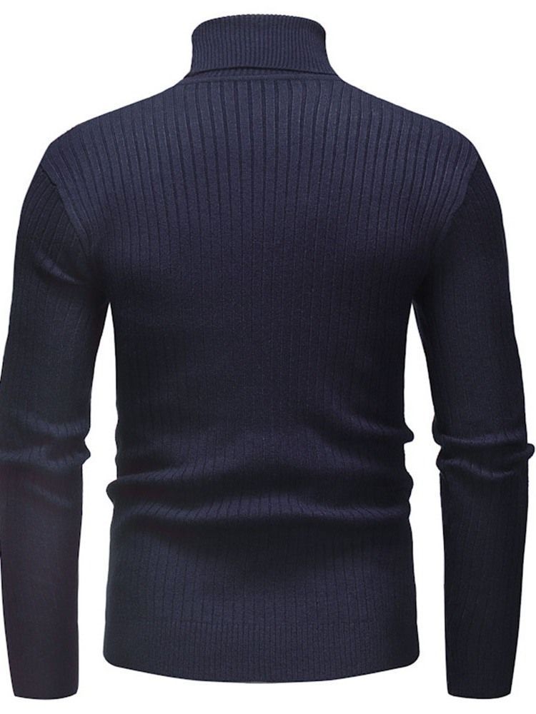 Plain Standard Rollkragen Casual Herren Slim Pullover