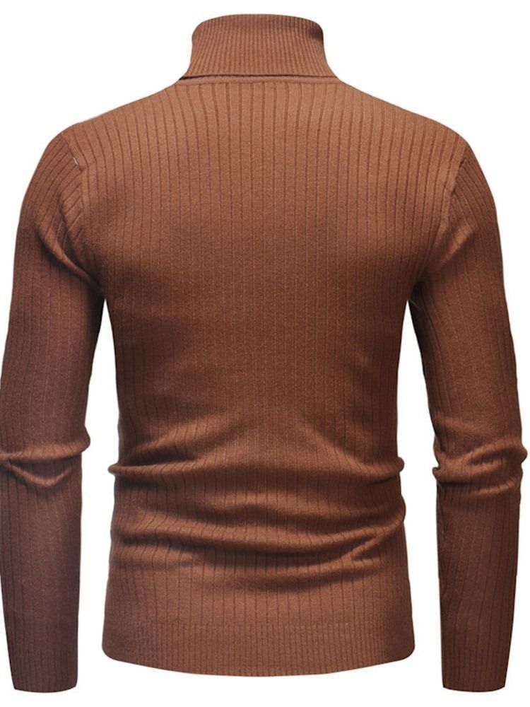 Plain Standard Rollkragen Casual Herren Slim Pullover