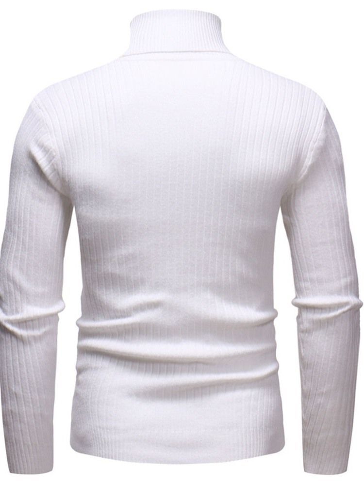 Plain Standard Rollkragen Casual Herren Slim Pullover