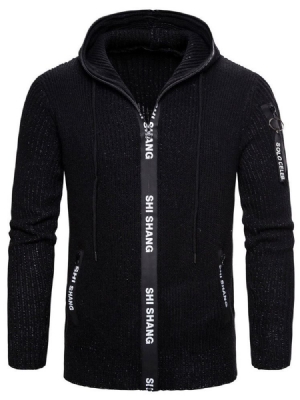 Pocket Standard Hooded Zipper Herren Slim Sweater