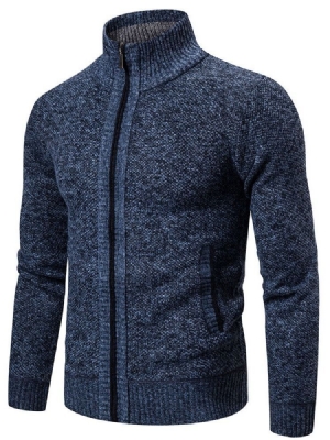 Reißverschluss Color Block Standard Herren Slim Herbst Pullover