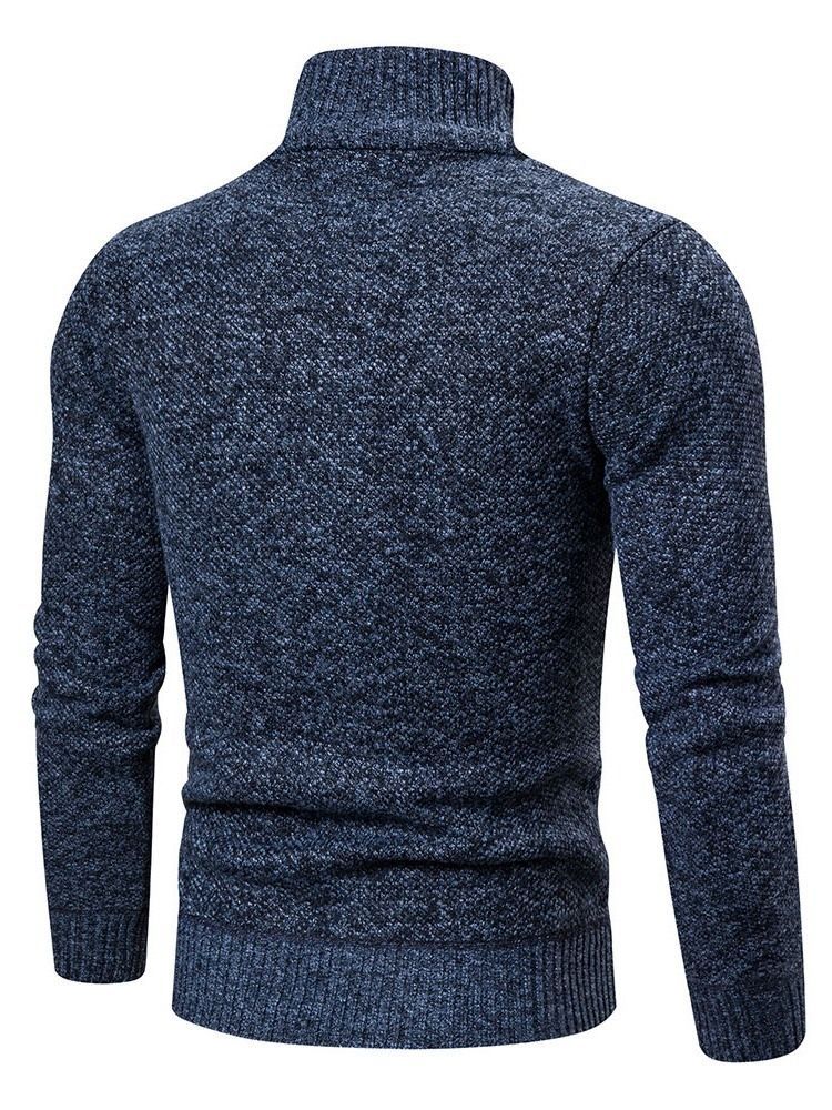 Reißverschluss Color Block Standard Herren Slim Herbst Pullover