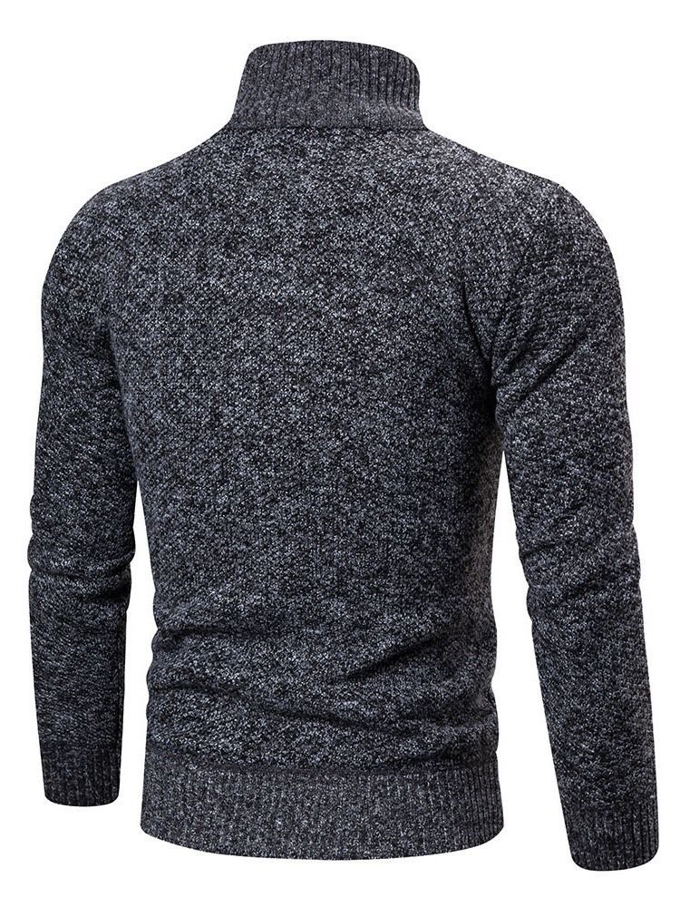 Reißverschluss Color Block Standard Herren Slim Herbst Pullover