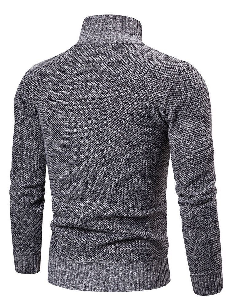 Reißverschluss Color Block Standard Herren Slim Herbst Pullover