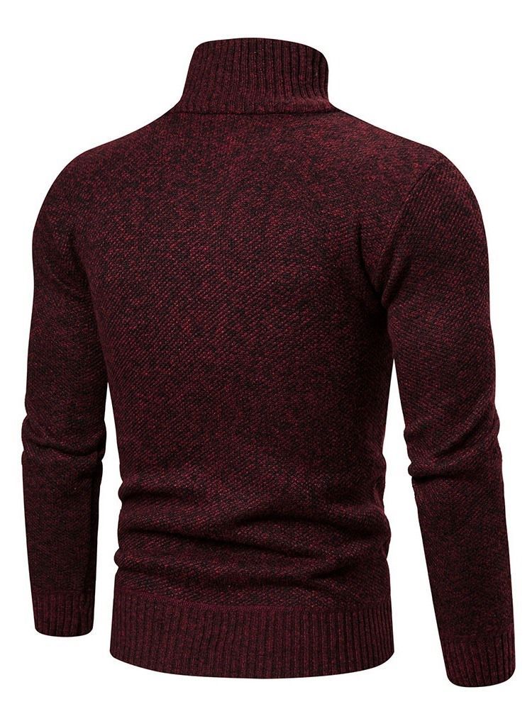 Reißverschluss Color Block Standard Herren Slim Herbst Pullover