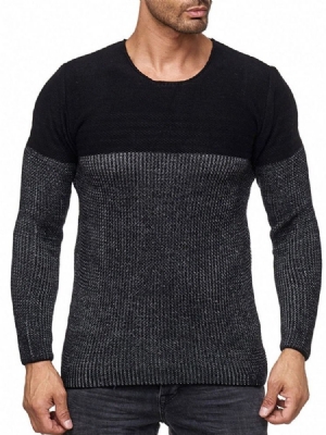 Rundhals-farbblock-standard-herren-slim-casual-pullover