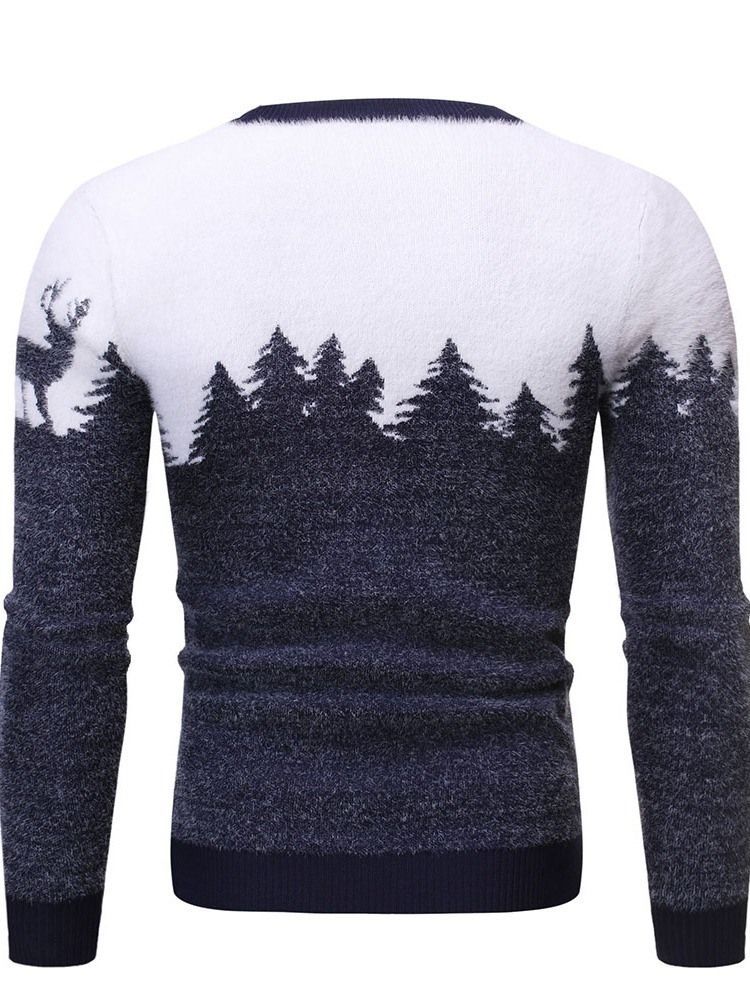 Rundhals Standard Animal Winter Herren Slim Pullover Slim