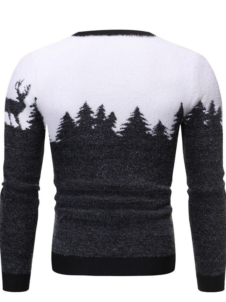 Rundhals Standard Animal Winter Herren Slim Pullover Slim