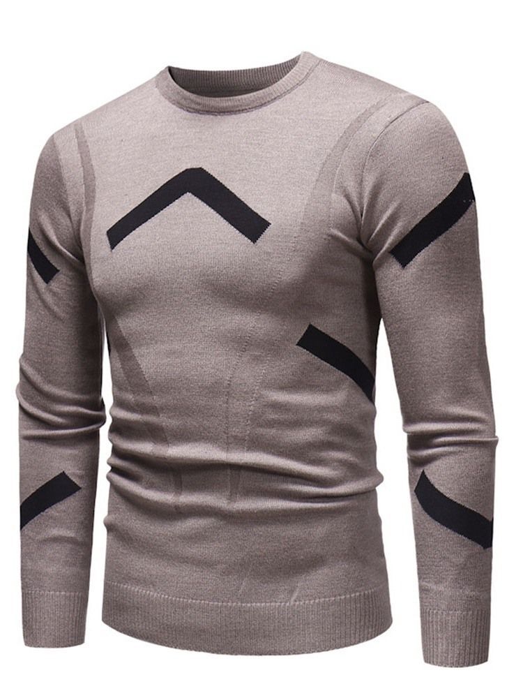 Rundhals-standard-farbblock-herbst-slim-pullover