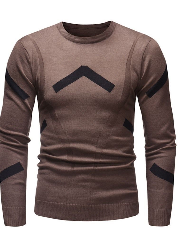 Rundhals-standard-farbblock-herbst-slim-pullover