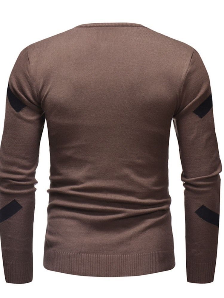 Rundhals-standard-farbblock-herbst-slim-pullover