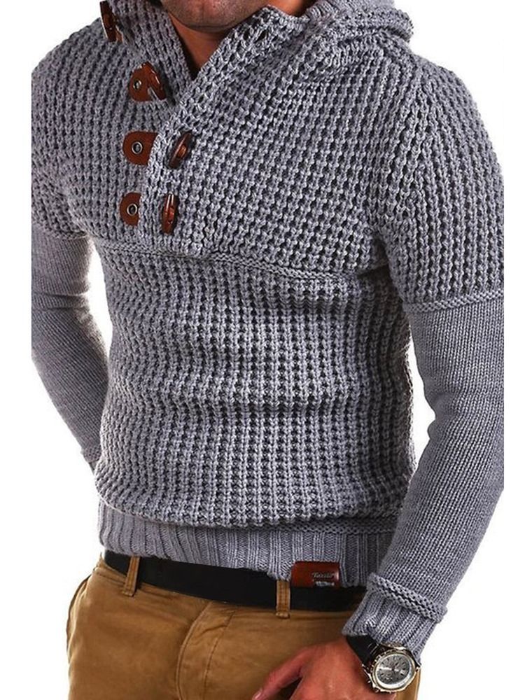 Slim Fit Herren-strickwaren Mit Schlichtem Knopf