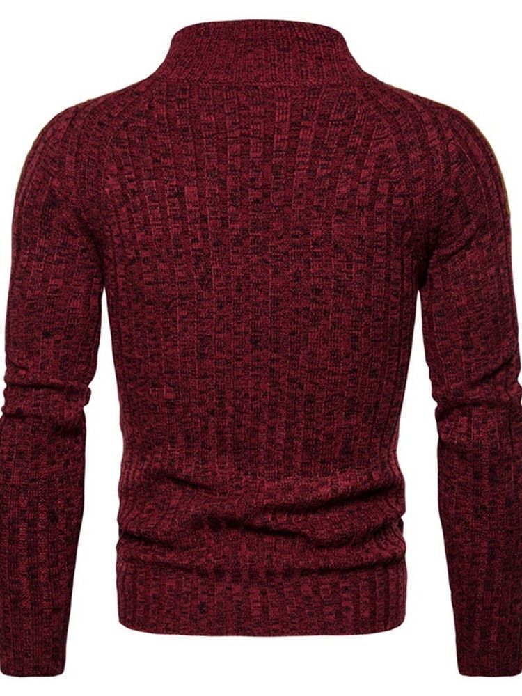 Standard-farbblock-knöpfe Casual Slim Herren Pullover