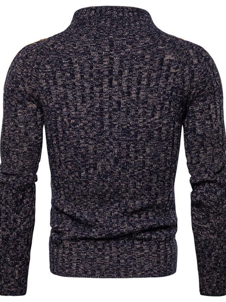 Standard-farbblock-knöpfe Casual Slim Herren Pullover