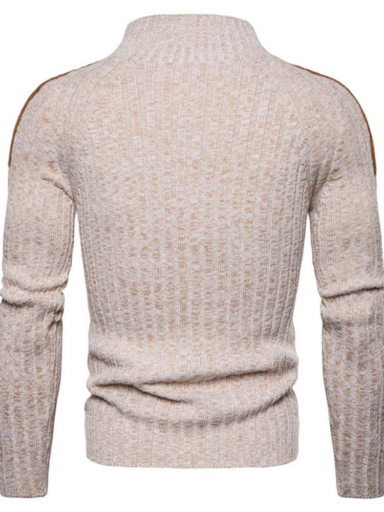 Standard-farbblock-knöpfe Casual Slim Herren Pullover