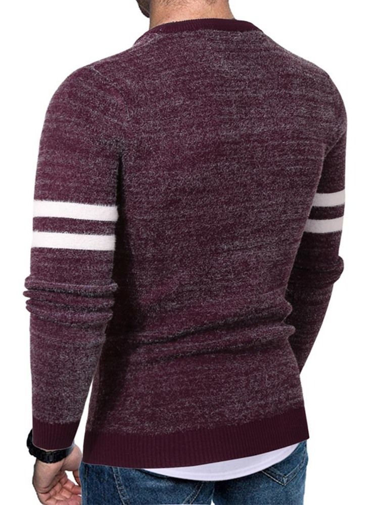 Standard-farbblock-rundhals-slim-europäischer Herrenpullover