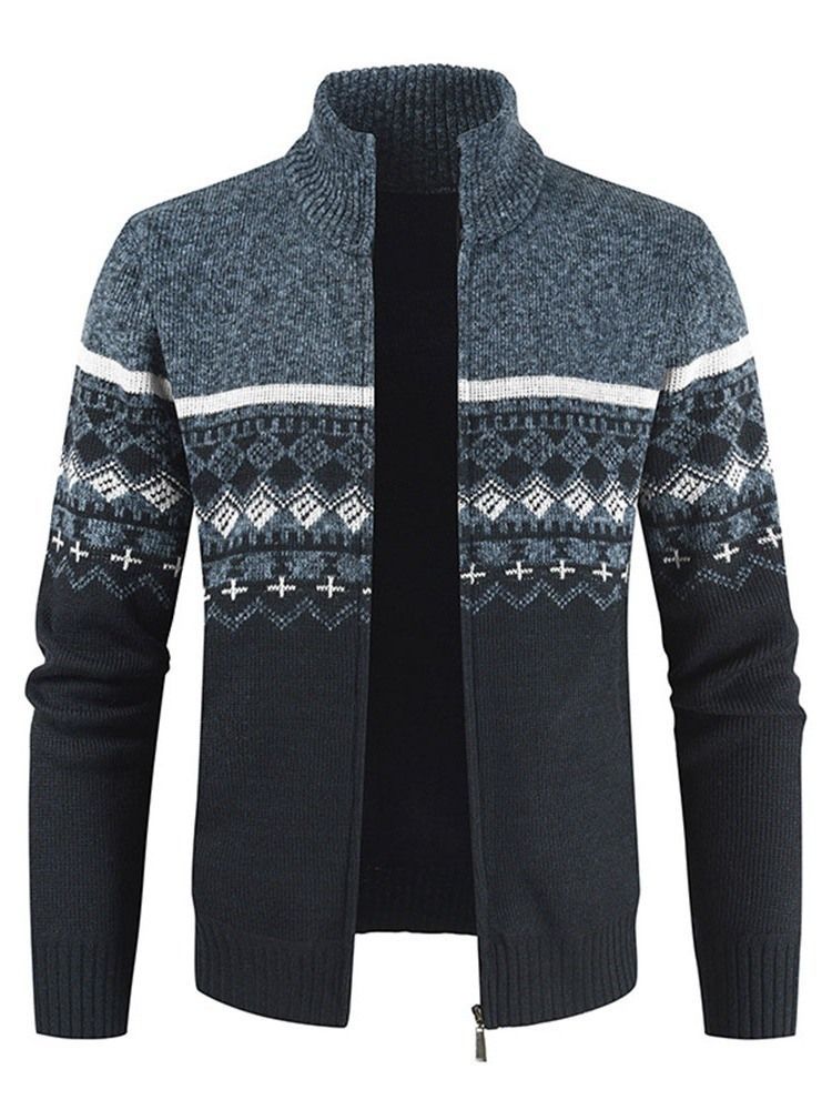 Standard-farbblock-winter-männer-slim-pullover