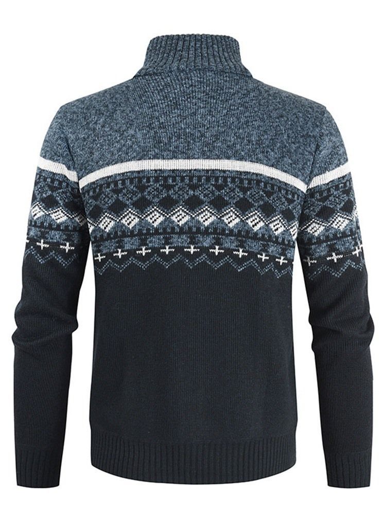 Standard-farbblock-winter-männer-slim-pullover