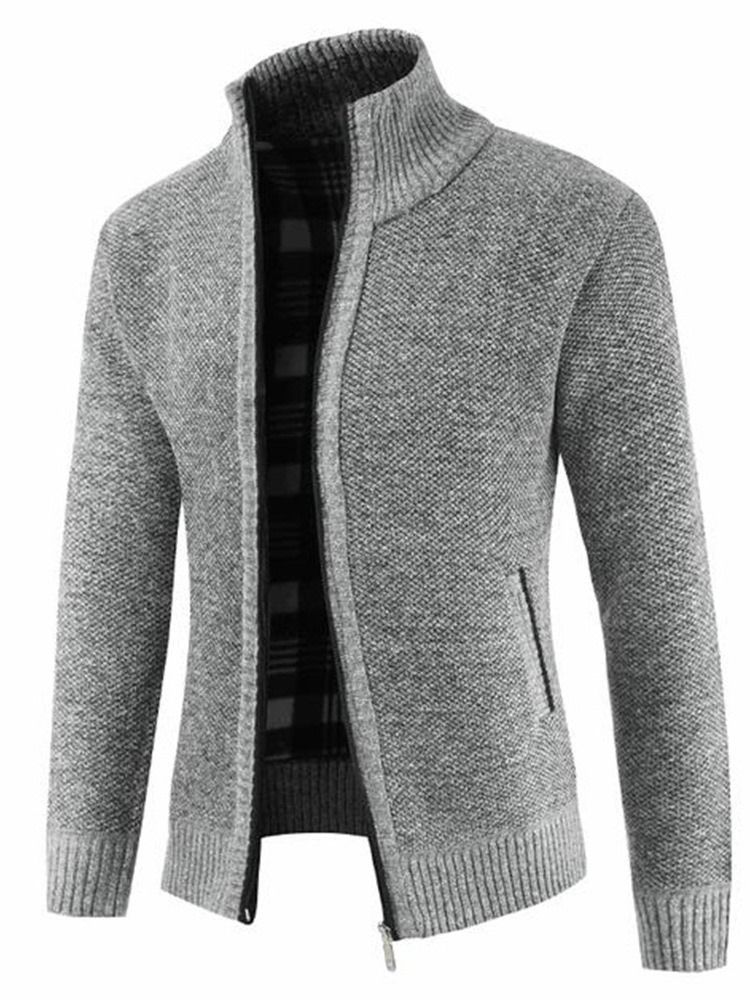 Standard Stehkragen Herbst Casual Herren Pullover