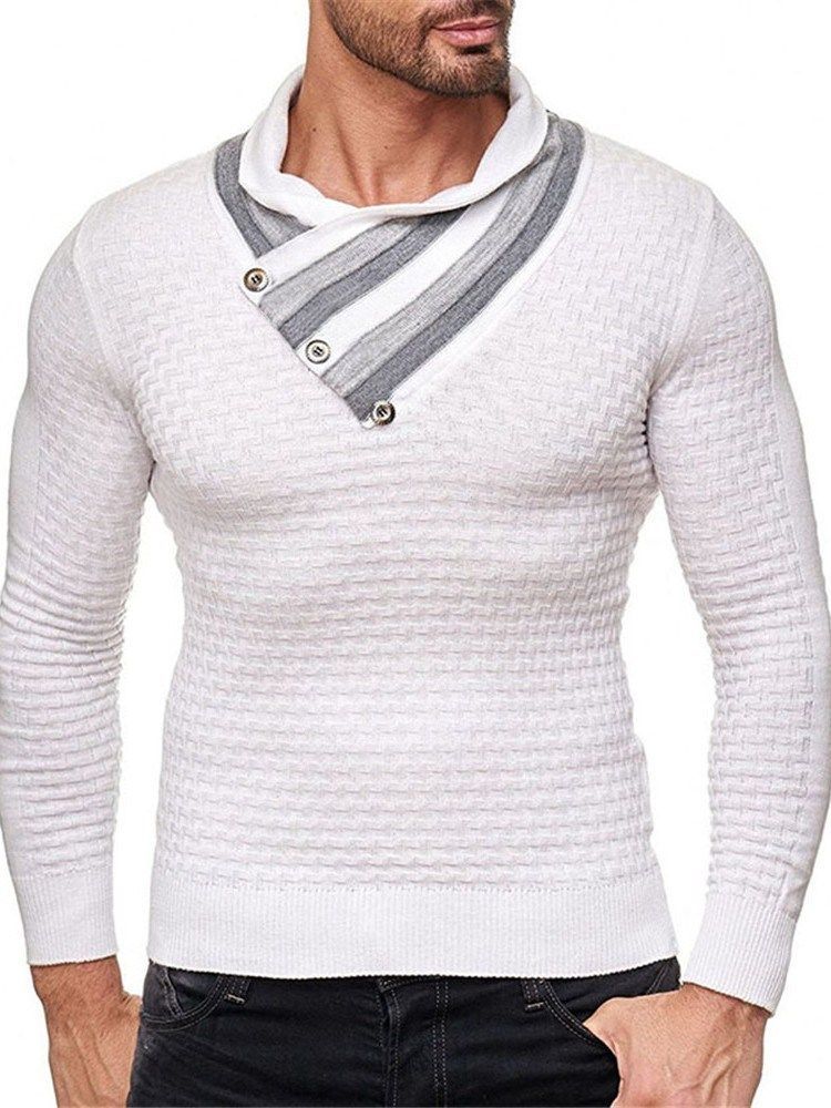 Standardstreifen-patchwork-herbst-europäischer Herrenpullover Men