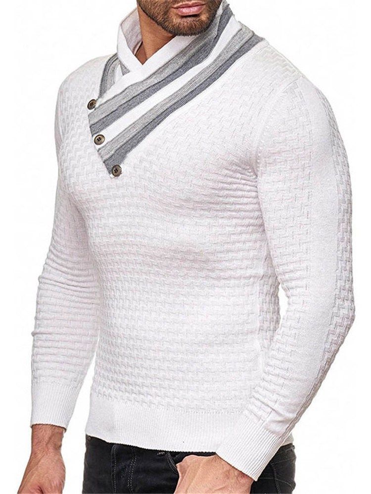 Standardstreifen-patchwork-herbst-europäischer Herrenpullover Men