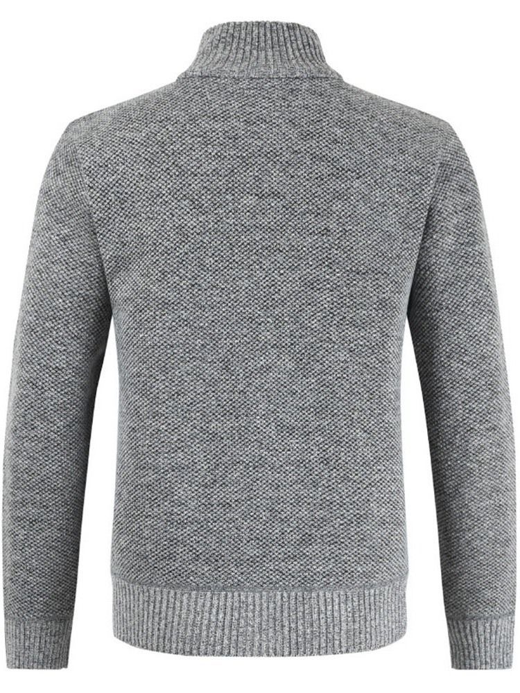 Stehkragen Standard Geometrischer Herren Slim Zipper Sweater