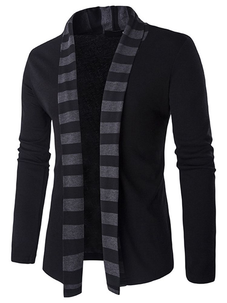 Stripe Cardigan Casual Herren Pullover Men