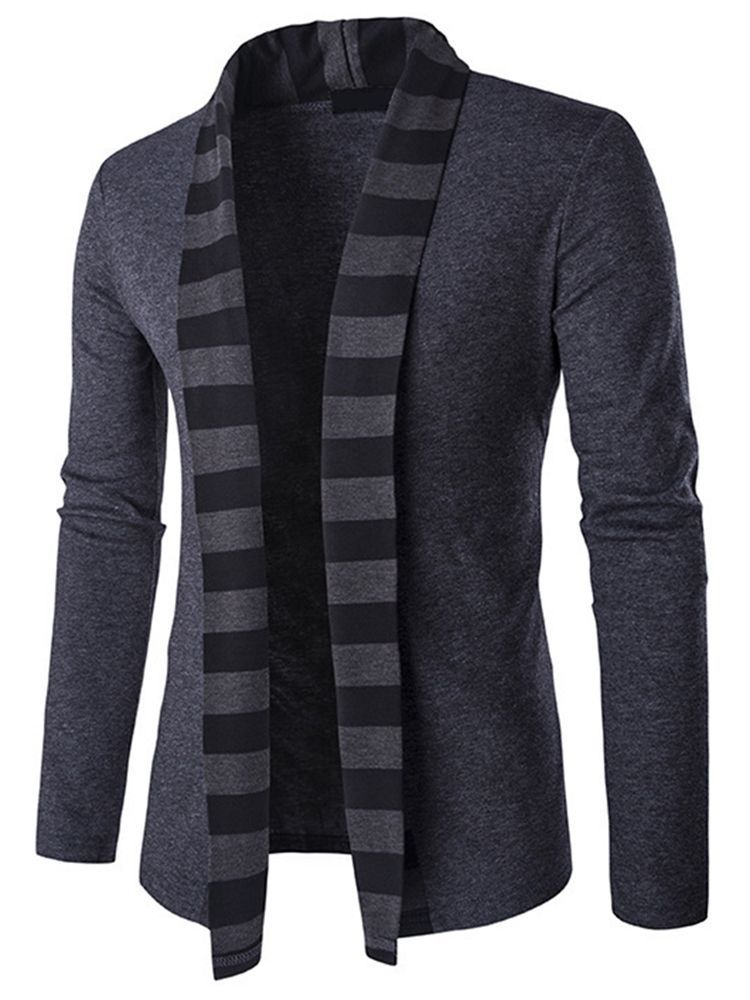 Stripe Cardigan Casual Herren Pullover Men