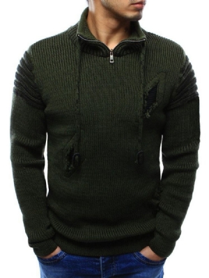 Zipper Style Casual Straight Herren Pullover