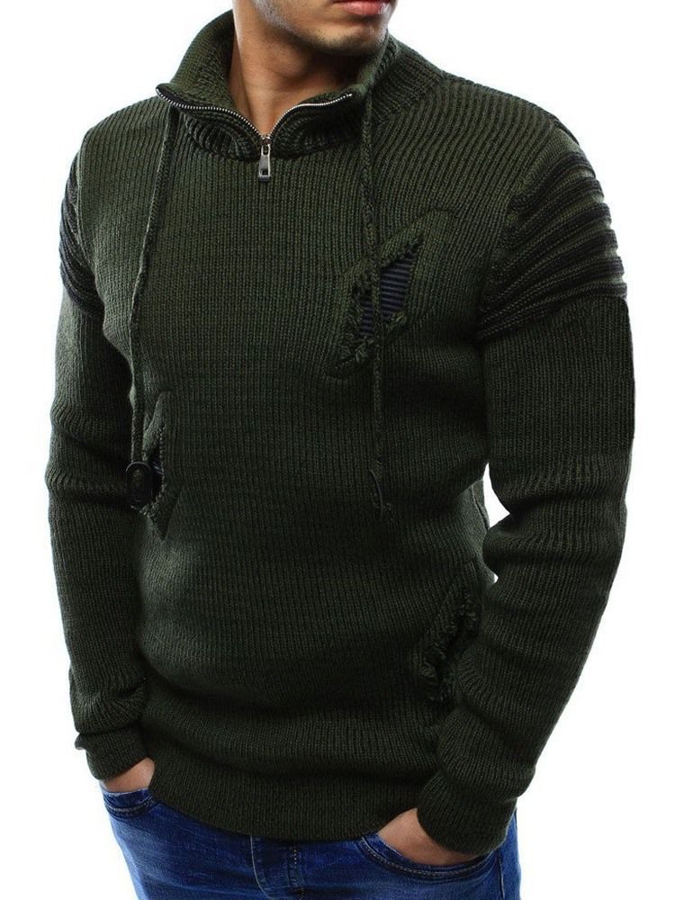 Zipper Style Casual Straight Herren Pullover