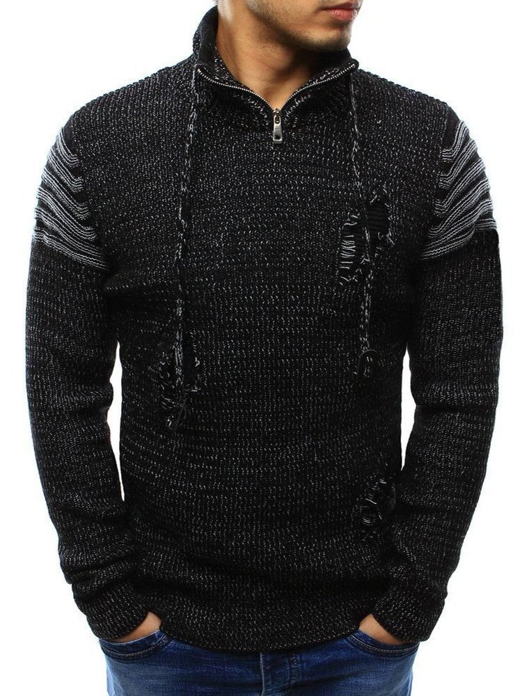 Zipper Style Casual Straight Herren Pullover