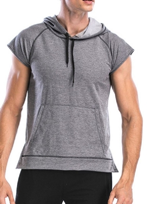 Herren Anti-friction-kurzarm-pullover Mit Kapuze Sporttops