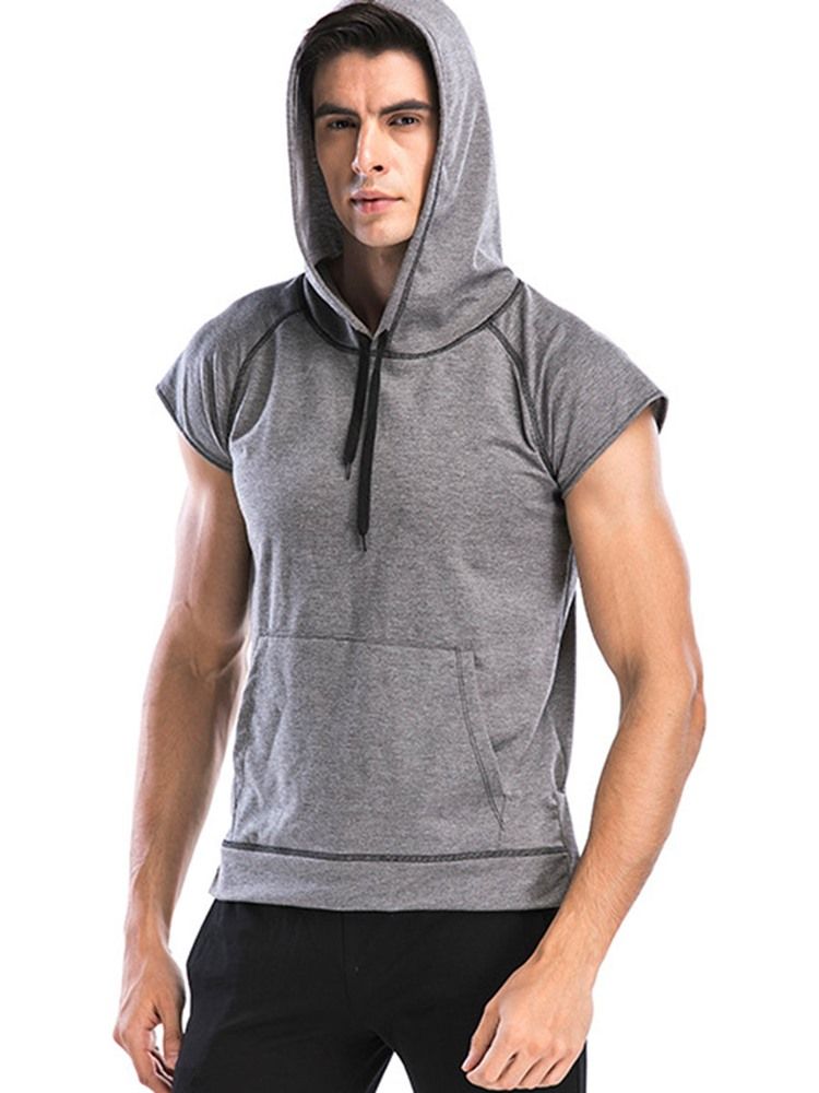 Herren Anti-friction-kurzarm-pullover Mit Kapuze Sporttops