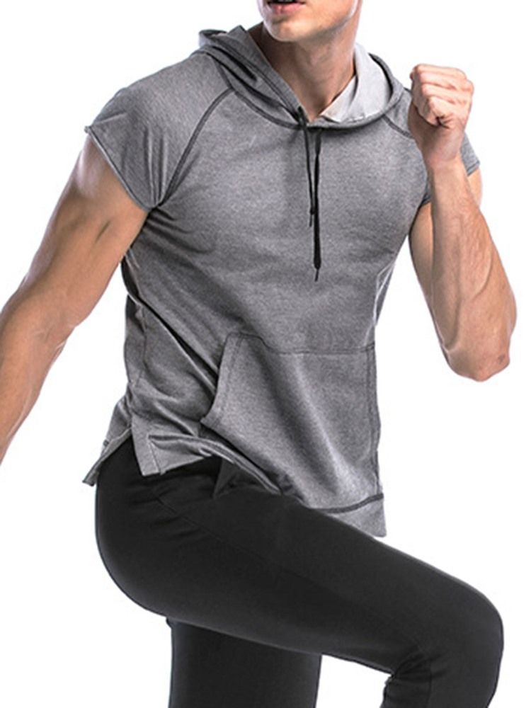 Herren Anti-friction-kurzarm-pullover Mit Kapuze Sporttops