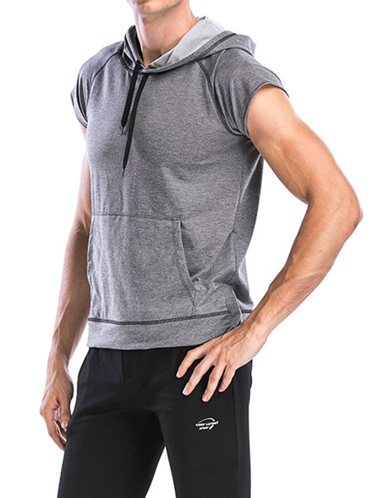 Herren Anti-friction-kurzarm-pullover Mit Kapuze Sporttops