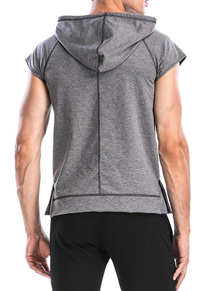 Herren Anti-friction-kurzarm-pullover Mit Kapuze Sporttops