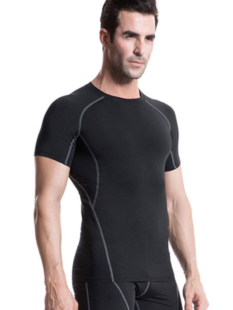 Herren Anti-schweiß Polyester Kurzarm Sporttops